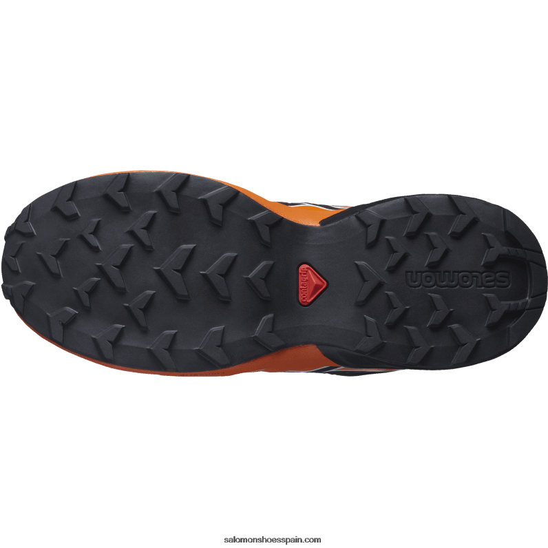 junior - zapatos para niños - speedcross Salomon 00B0PZ1352 hierro forjado/negro/naranja vibrante