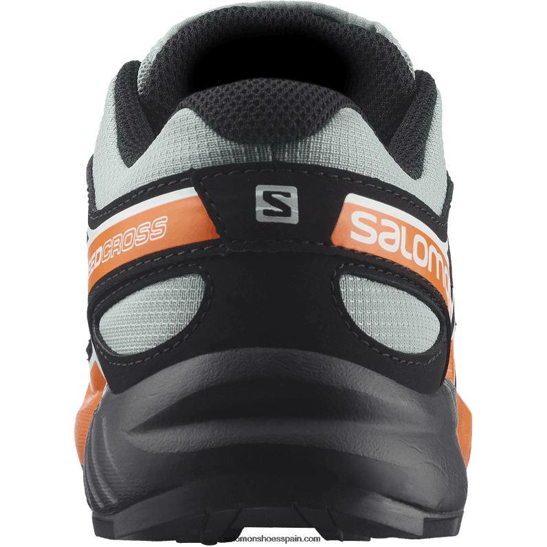 junior - zapatos para niños - speedcross Salomon 00B0PZ1352 hierro forjado/negro/naranja vibrante