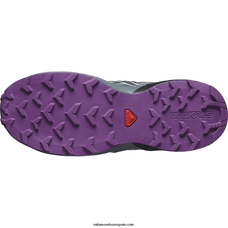 junior - zapatos para niños - speedcross Salomon 00B0PZ1353 cantera/negro/uva espumoso