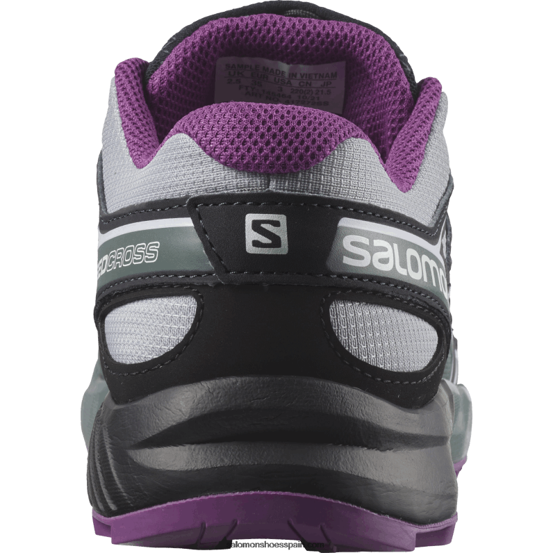 junior - zapatos para niños - speedcross Salomon 00B0PZ1353 cantera/negro/uva espumoso