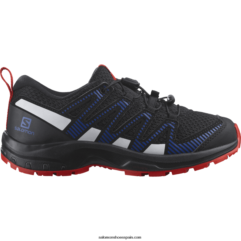 junior - zapatos para niños - xa pro v8 Salomon 00B0PZ1356 negro/azul lapislázuli/rojo fuego