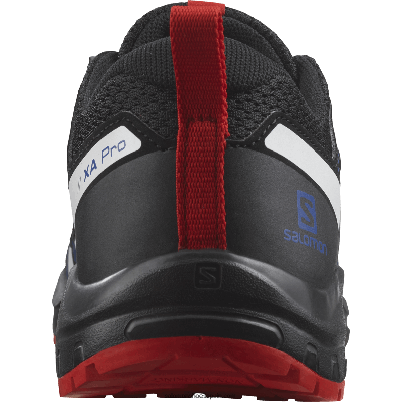 junior - zapatos para niños - xa pro v8 Salomon 00B0PZ1356 negro/azul lapislázuli/rojo fuego