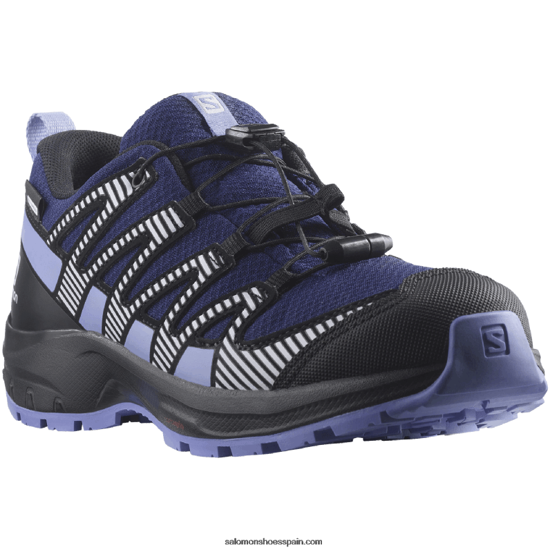 junior - zapatos para niños - xa pro v8 clima waterproof Salomon 00B0PZ1359 aura astral/negro/púrpura jaspeado