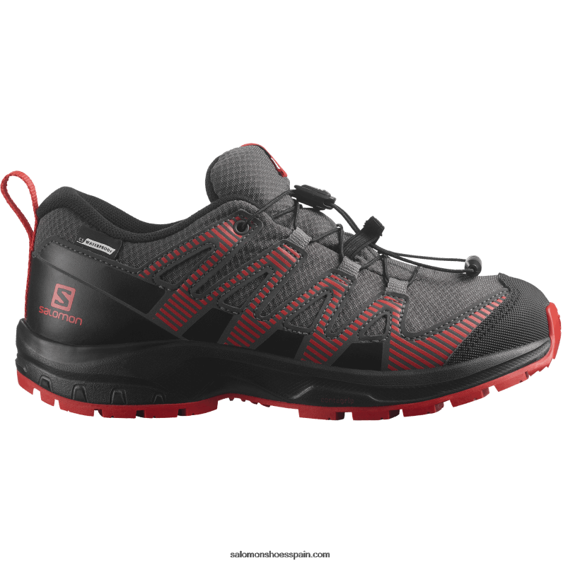 junior - zapatos para niños - xa pro v8 clima waterproof Salomon 00B0PZ1361 imán/negro/rojo amapola
