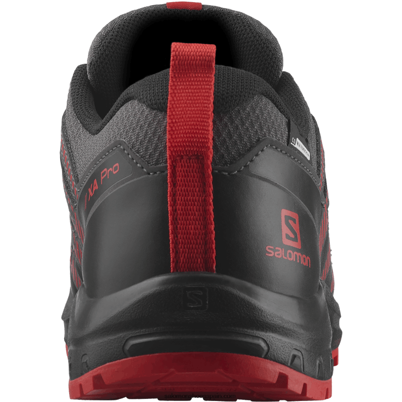 junior - zapatos para niños - xa pro v8 clima waterproof Salomon 00B0PZ1361 imán/negro/rojo amapola