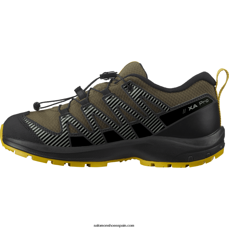 junior - zapatos para niños - xa pro v8 clima waterproof Salomon 00B0PZ1362 oliva noche/negro/azufre